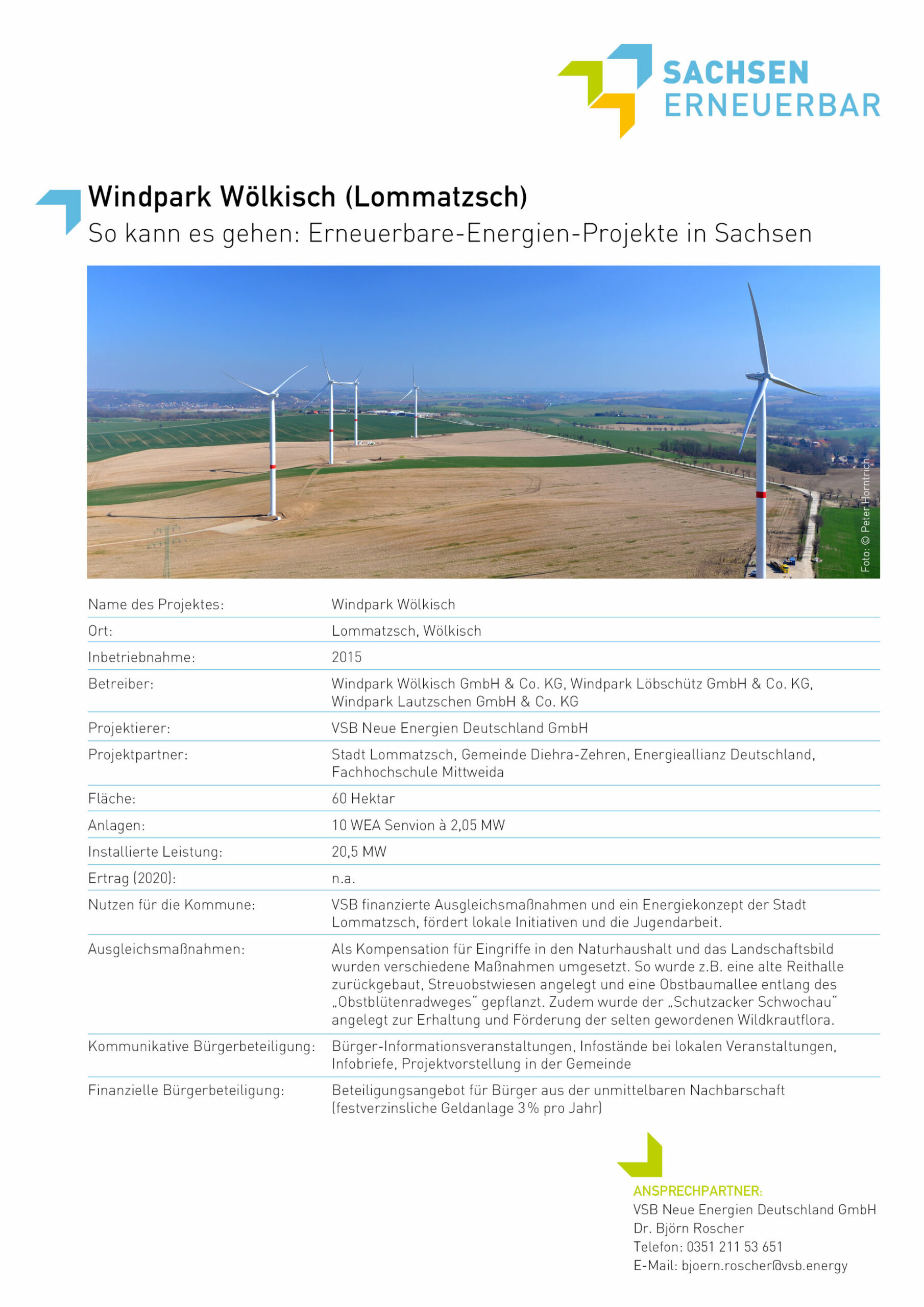Beispiele für Erneuerbare-Energien-Projekte - Windpark Wölkisch